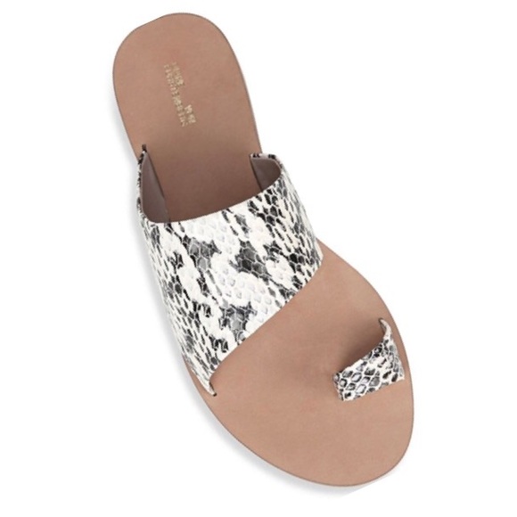 new DVF Diane Von Furstenberg ᪥ Brittany Watersnake Toe Ring Leather Sandals ᪥ - Picture 3 of 14